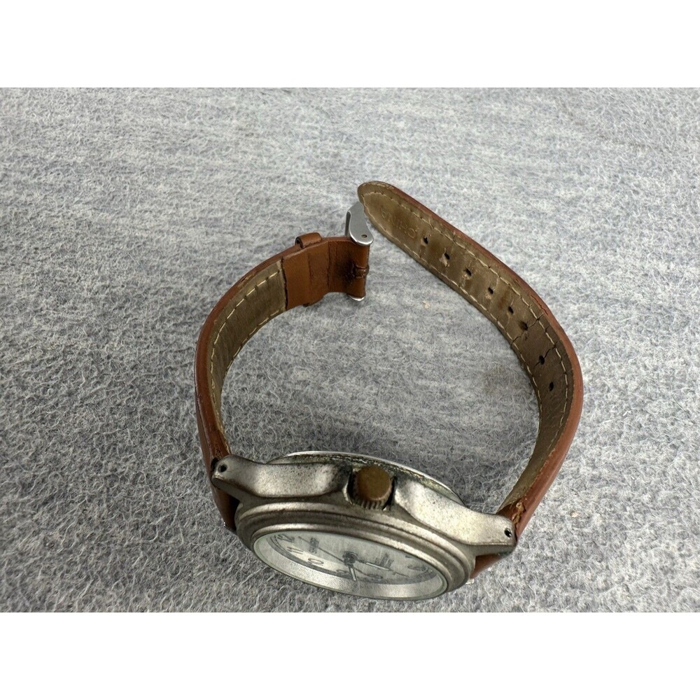 SHARP SHP5721 Silver Tone Brown Leather Band AS - Picture 9 of 11